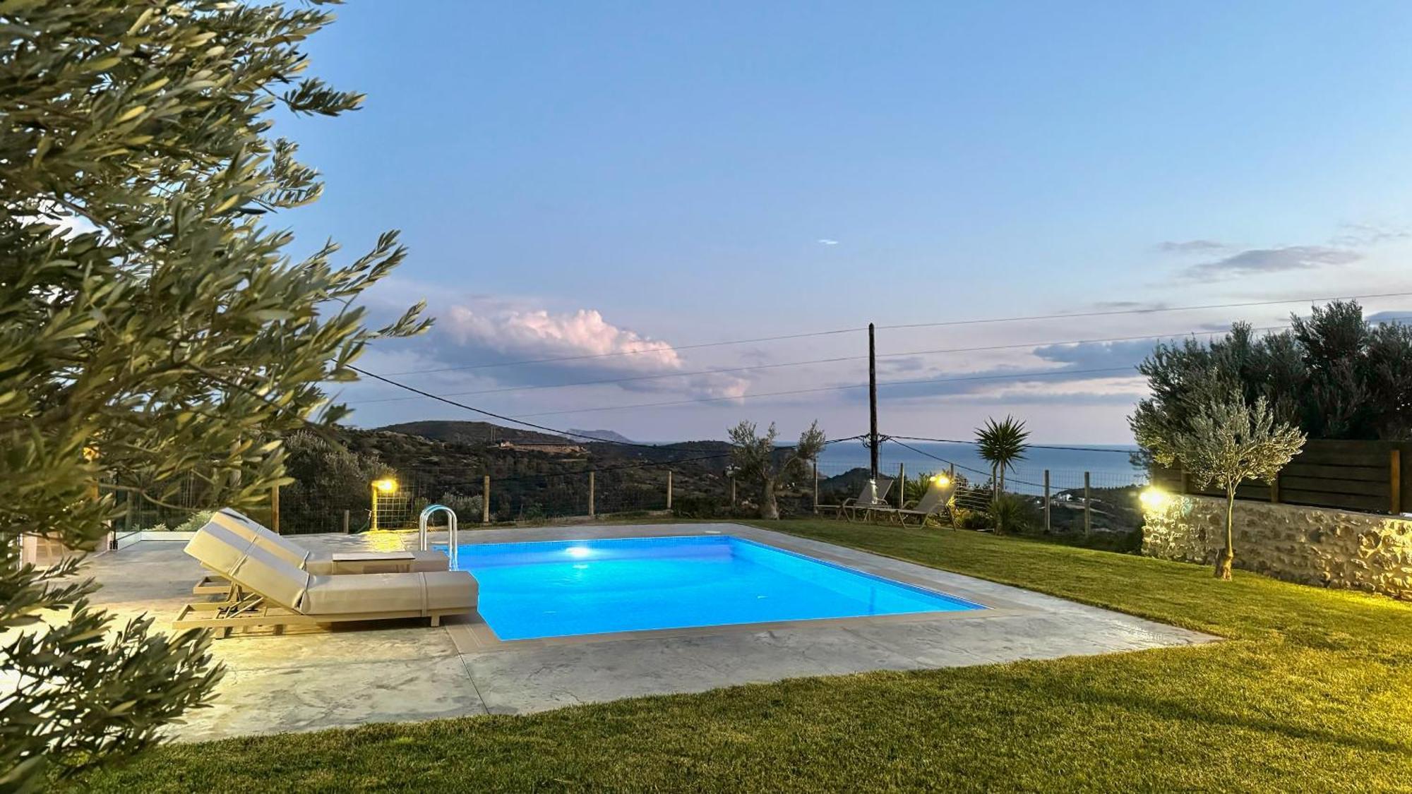 Villa Michael Triopetra Private Villa, Private Swimming Pool, Garden, Panoramic Sunset Exteriér fotografie